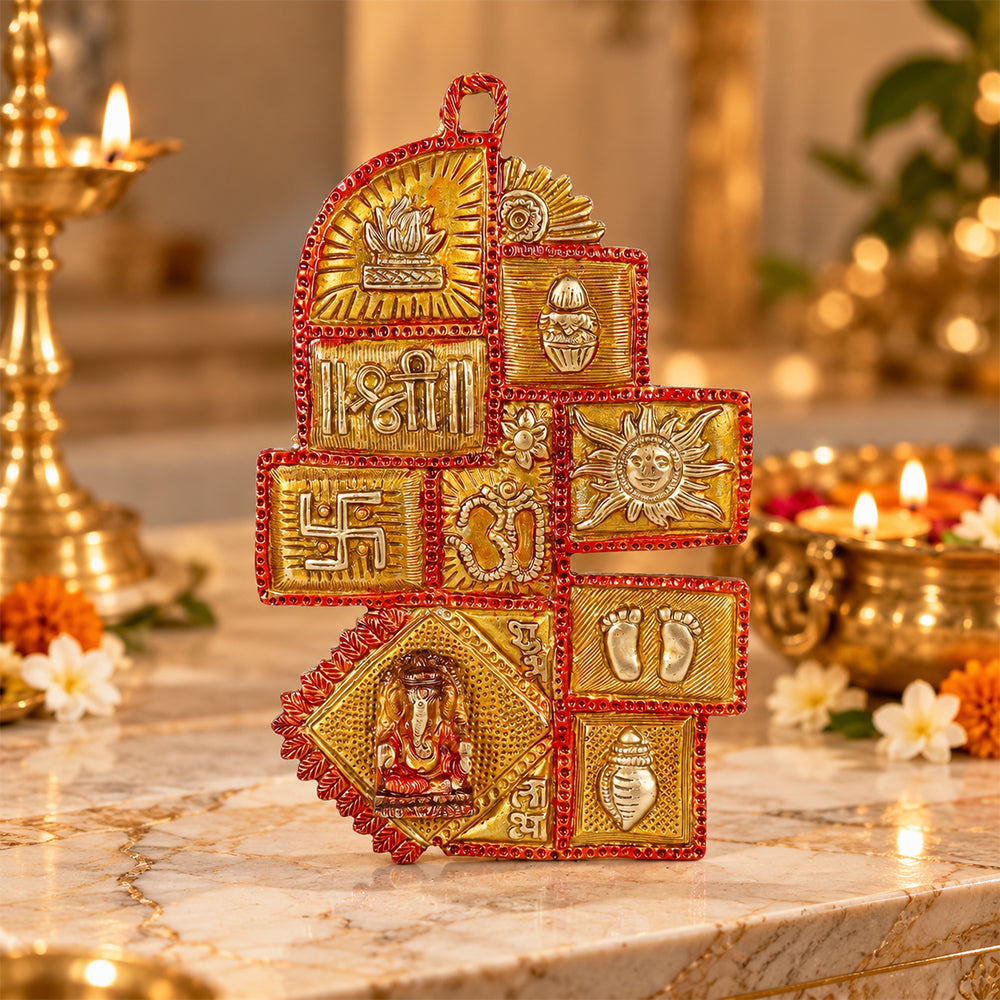 9.4 Inch Pure Brass Vastu Plate Wall Decor