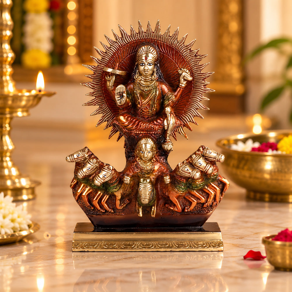 Elegant Brass Surya Dev Idol