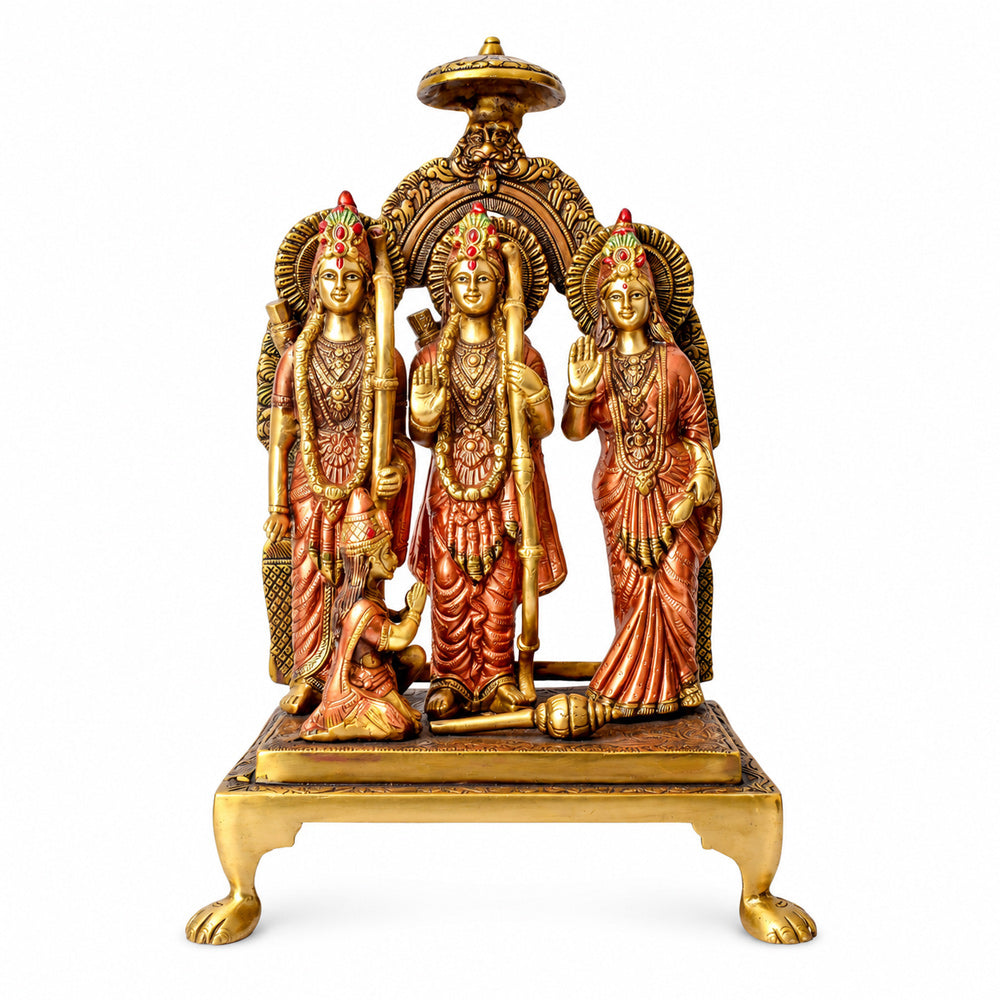 19.4 Inch Exquisite Brass Ram Darbar Idol โ Spiritual Home Dรฉcor Piece