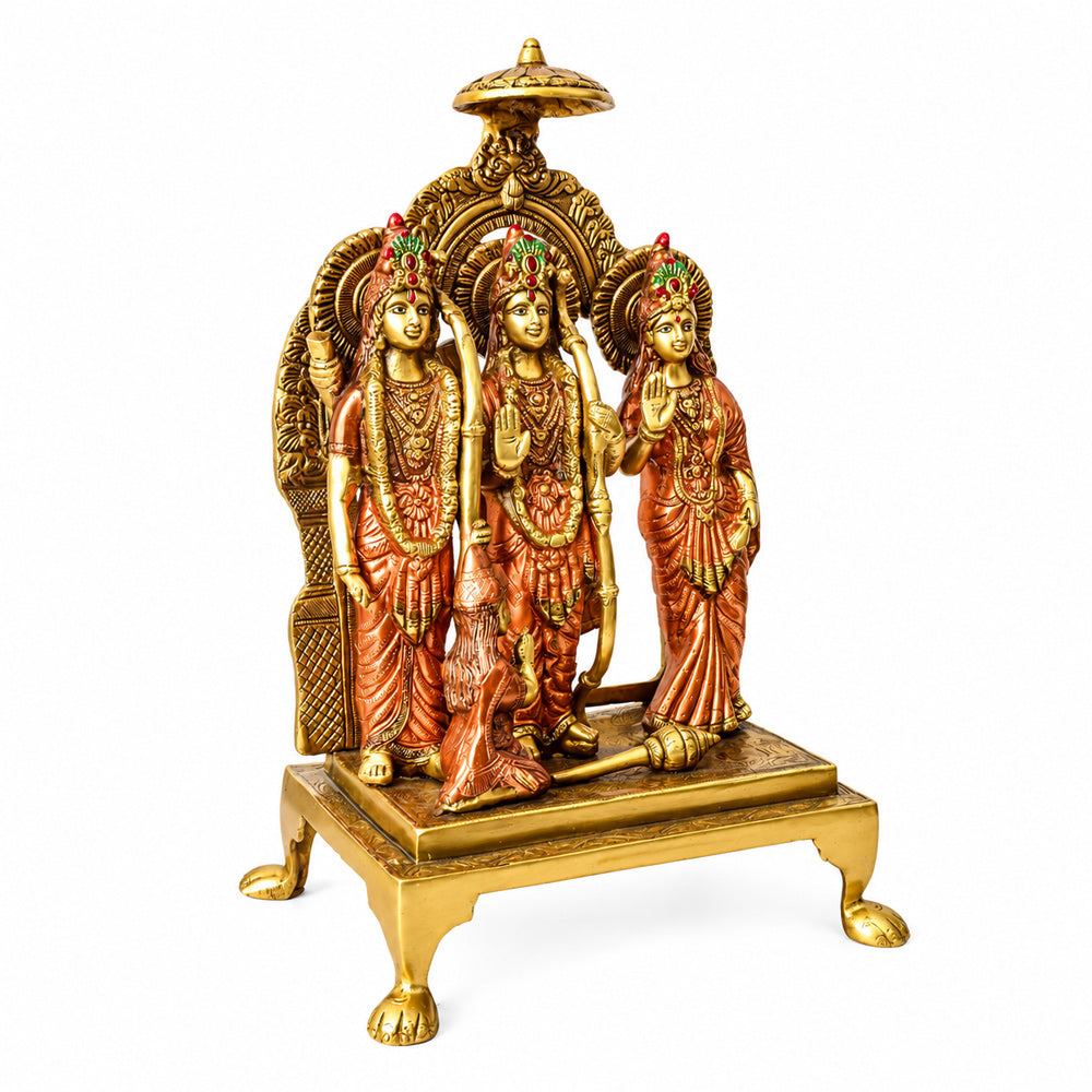19.4 Inch Exquisite Brass Ram Darbar Idol โ Spiritual Home Dรฉcor Piece