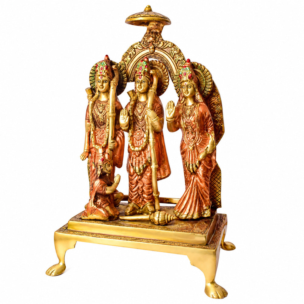 19.4 Inch Exquisite Brass Ram Darbar Idol โ Spiritual Home Dรฉcor Piece