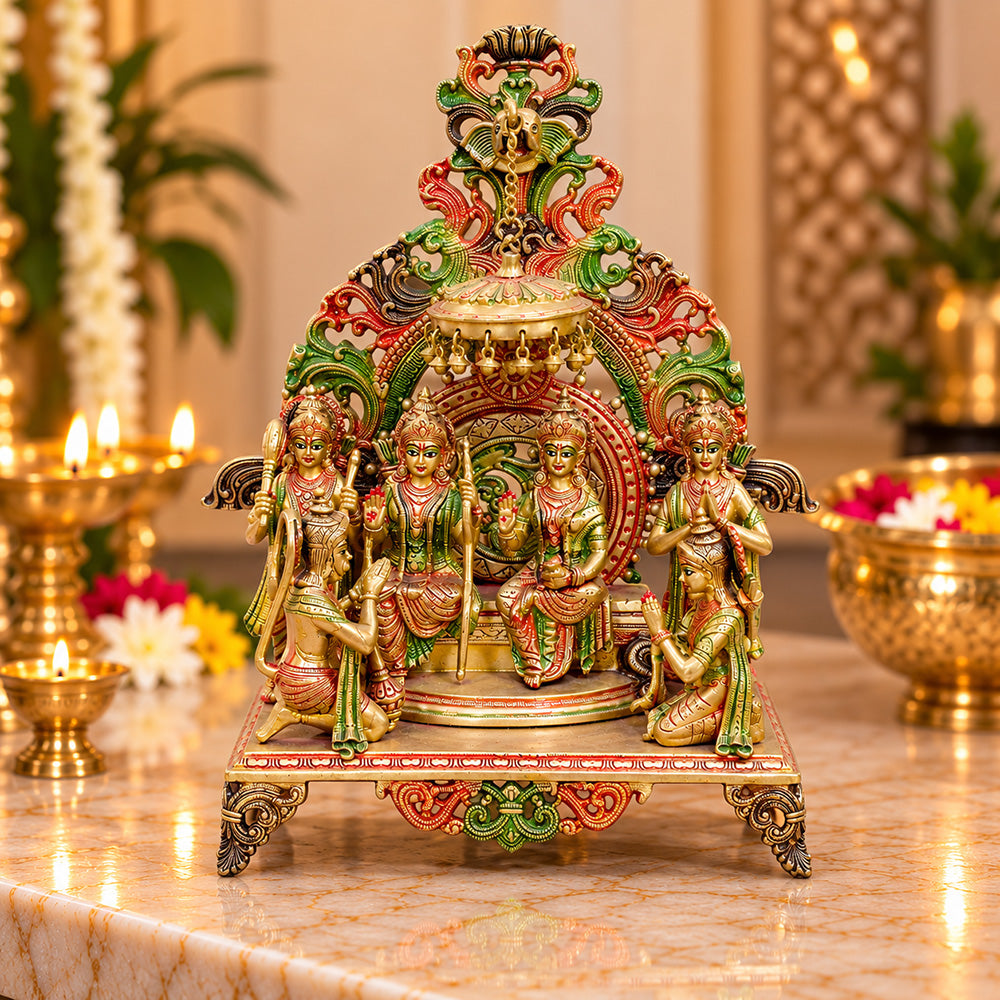 23 Inch Shree Ram Darbar Murti – Ram, Sita, Lakshman, Hanuman Brass Idol