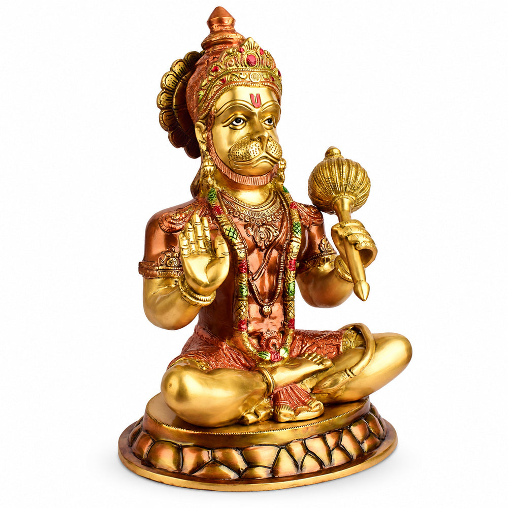 15 Inch Brass Blessing Lord Hanuman Idol