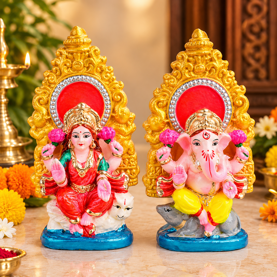 Harmony of Blessings Laxmi Ganesha Sculpture