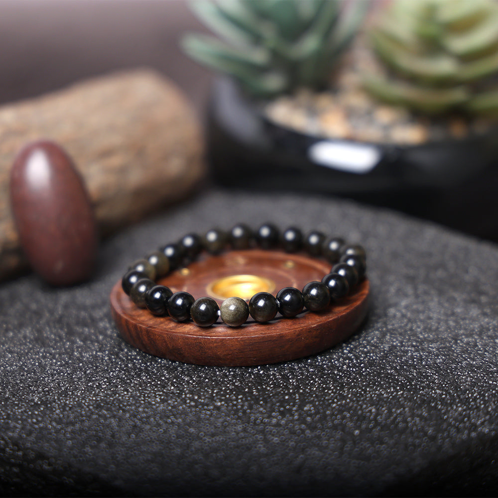 8mm Authentic Black Obsidian Healing Bracelet