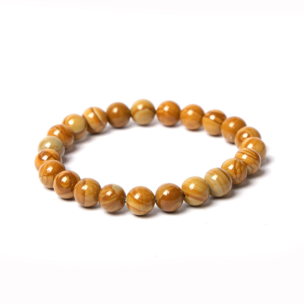 8mm Camel Jasper Gemstone Bracelet for Strength & Calmness
