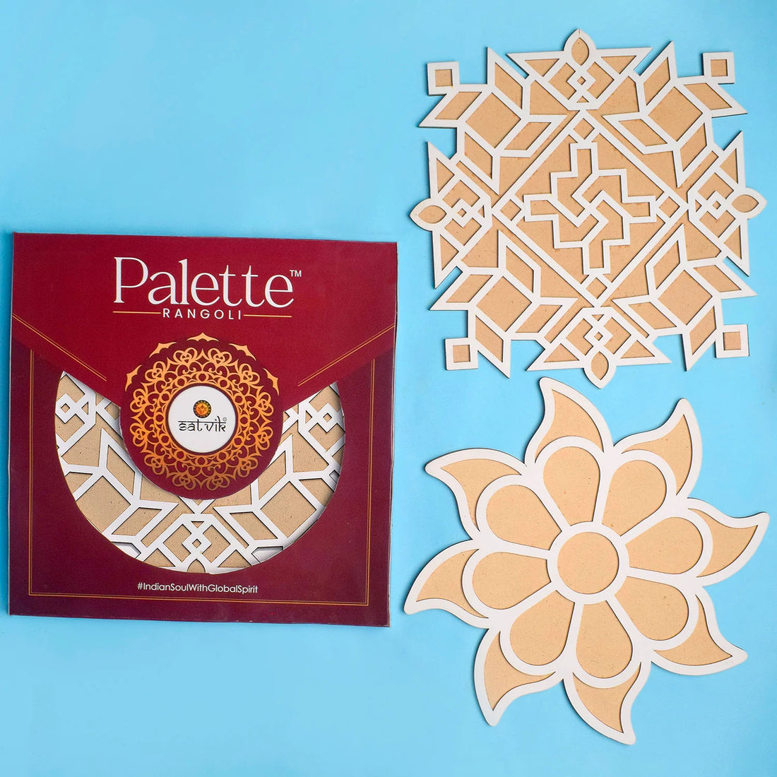 Set of 2 Rangoli Pallets with Vibrant Rangoli Colors