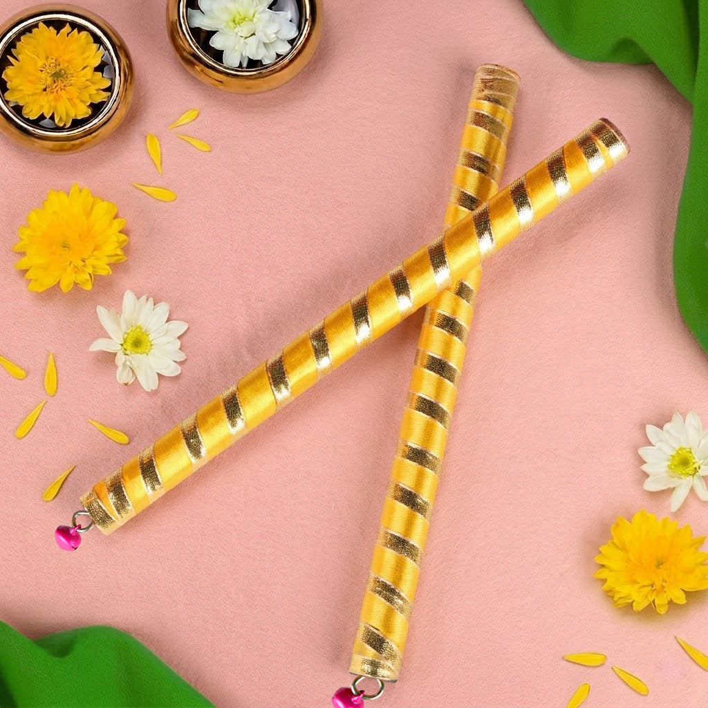 Gold Wrapped Wooden Dandiya for Kids | India’s Largest Pooja Accessories Brand – www.satvikstore.in