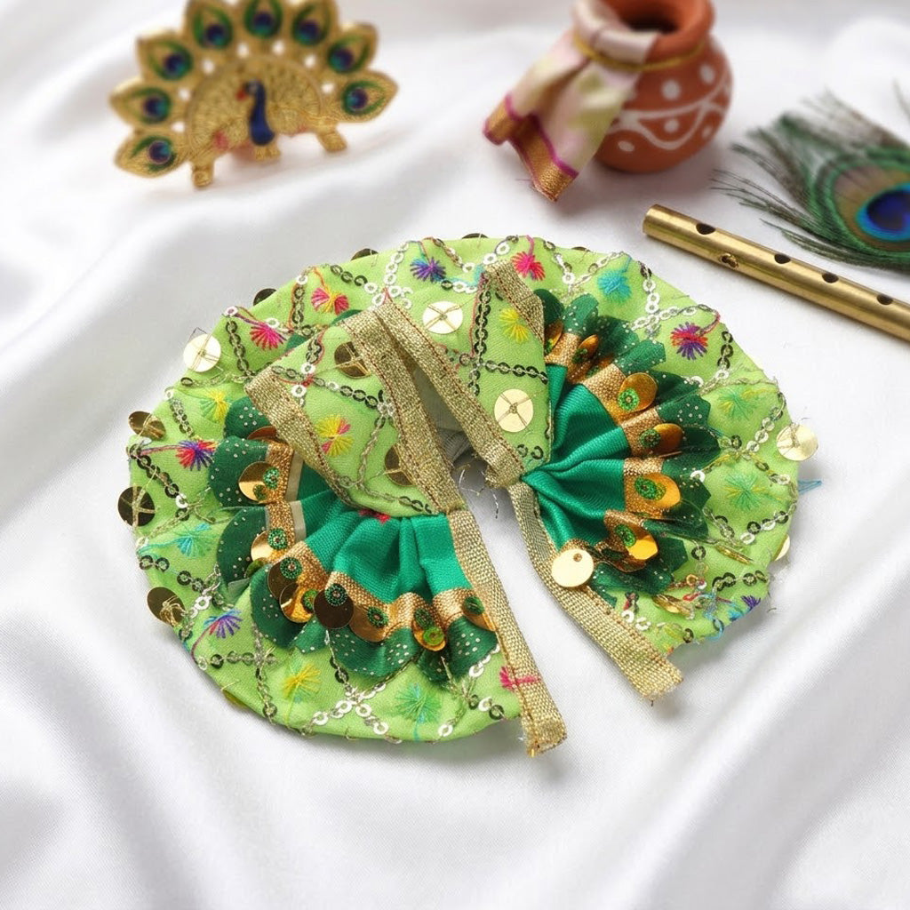 Golden Zari & Sequins Laddu Gopal Dress | India’s Largest Pooja Accessories Brand – www.satvikstore.in