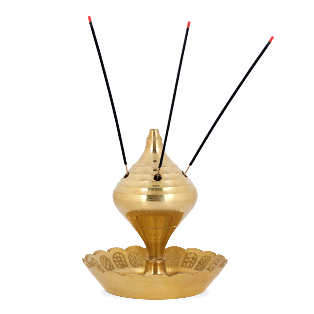 Pure Brass Agarbatti Stick Stand with Ash Catcher