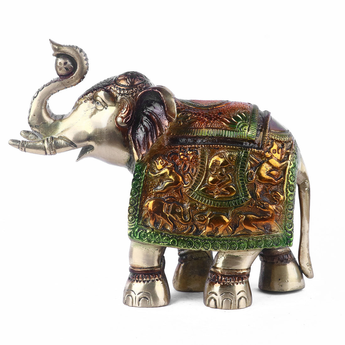 Eye Catching Brass Colorful Elephant
