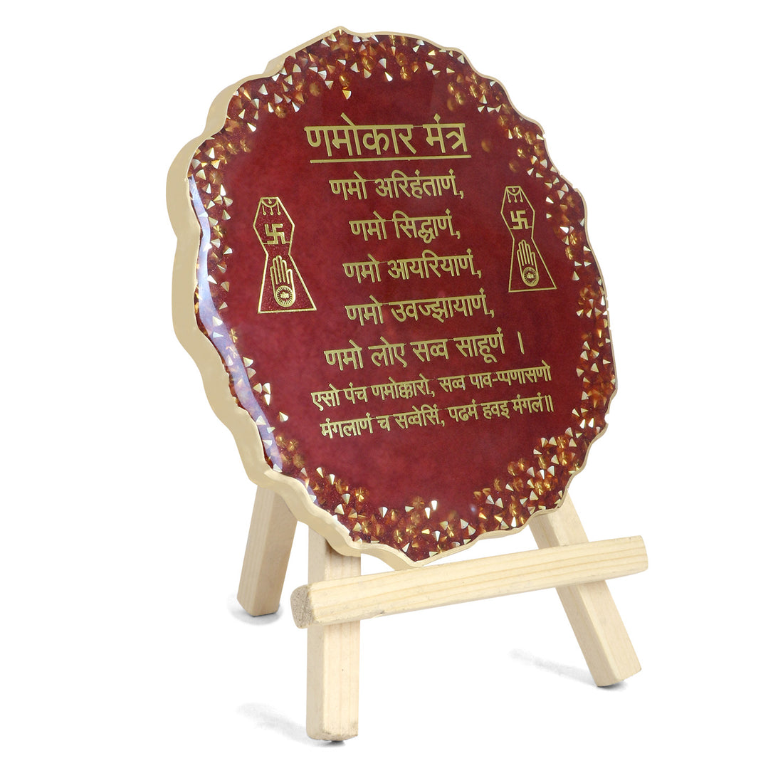 Decorative Namokar Mantra Frame With Stand Made With Epoxy