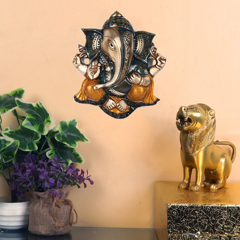 8.5 Inch Prepossessing Brass Ganesh Wall Hanging