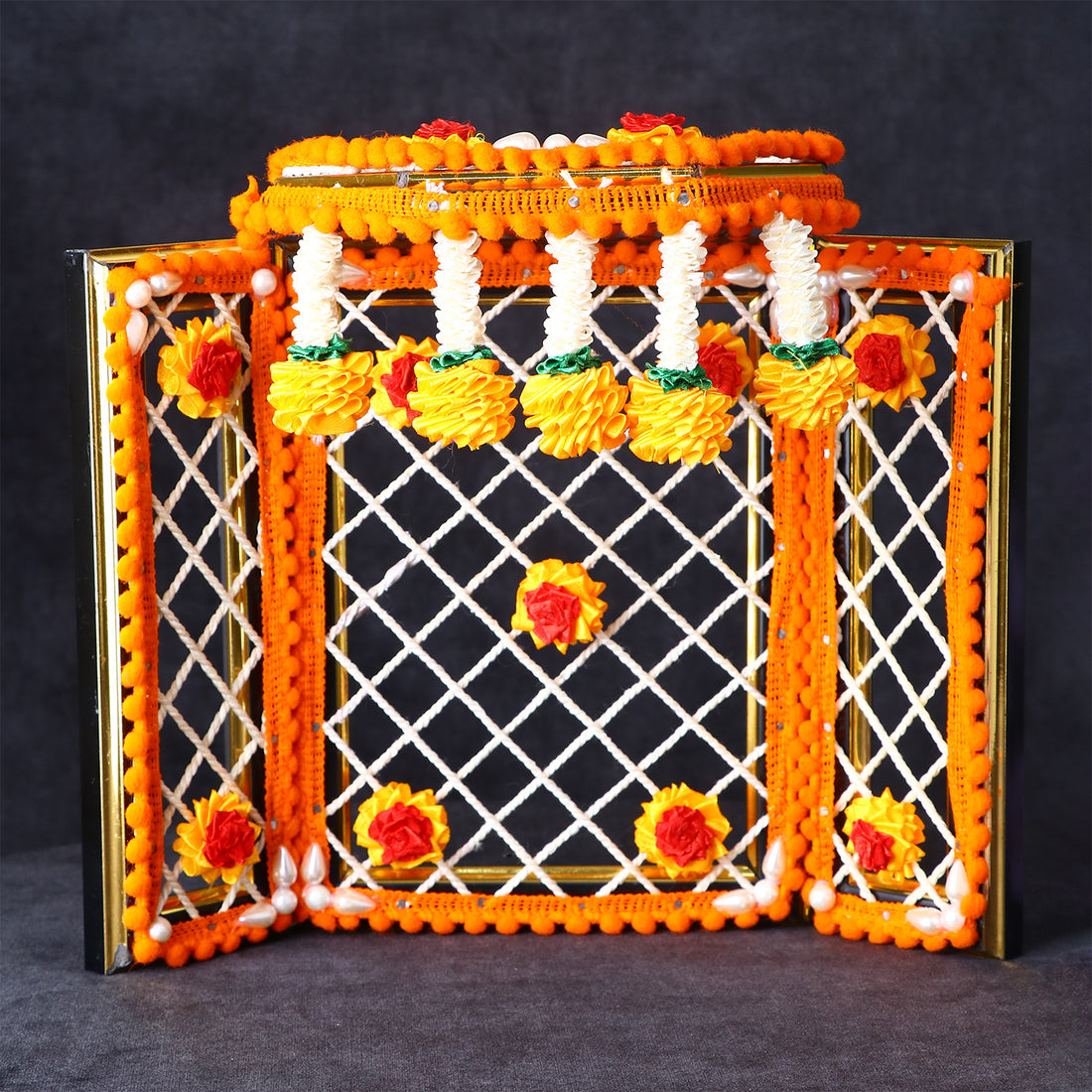Traditional Handcrafted Deity Idol Background Phool Bangla