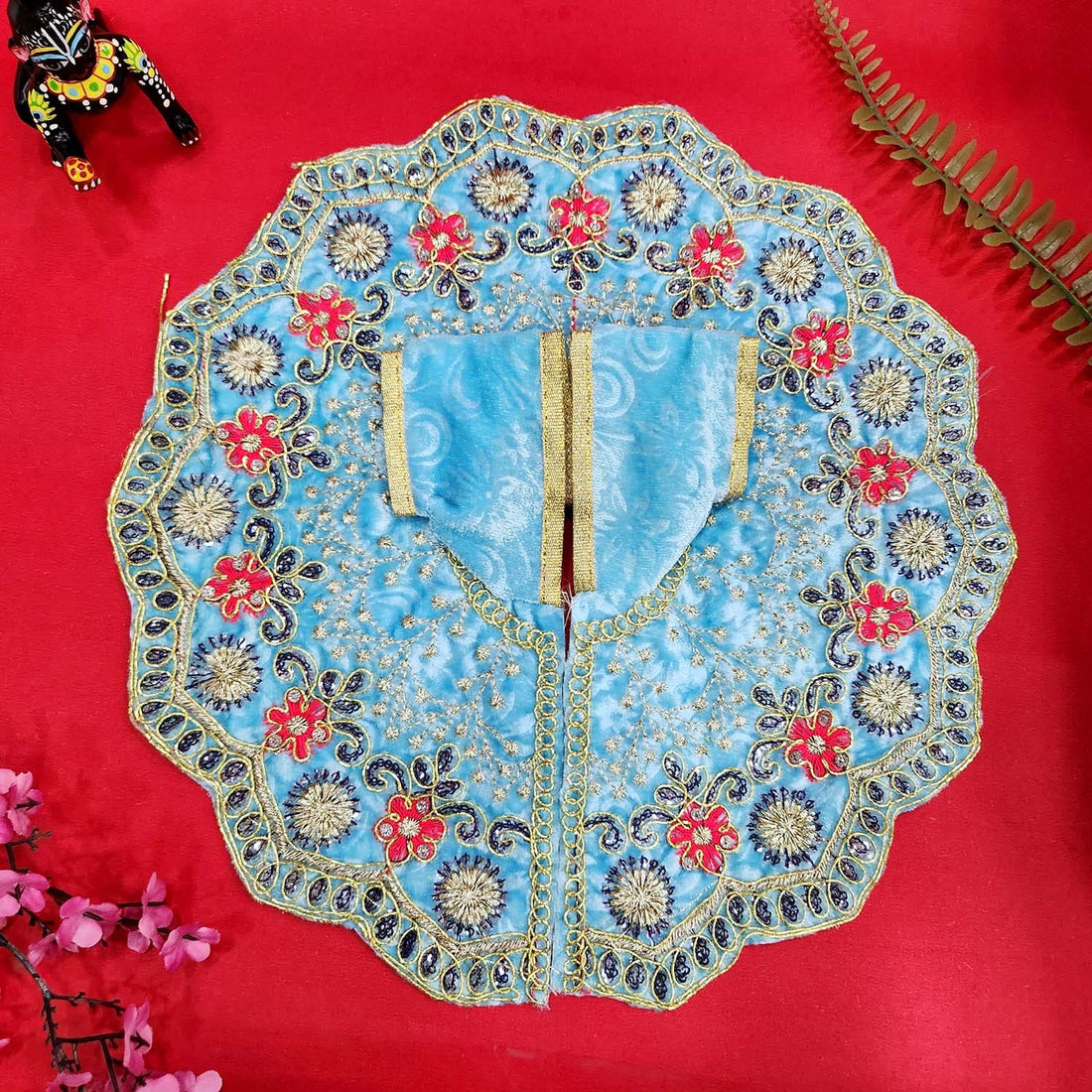 Beautiful Laddu Gopal dress No.6 design 1 with bright festive detailing for Bal Gopal idol – India’s Largest Pooja Accessories Brand – www.satvikstore.in