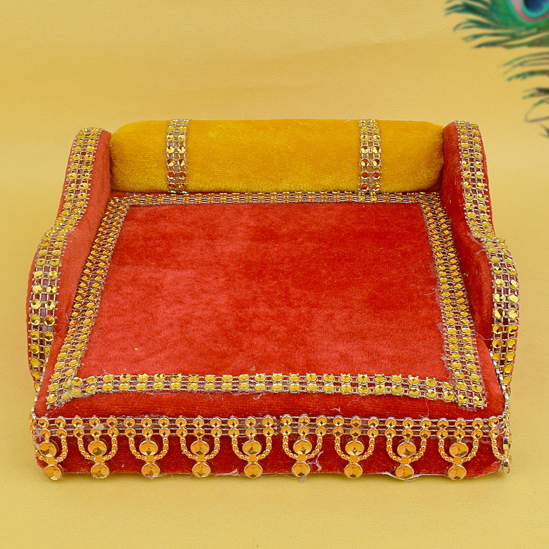 Laddu Gopal: Velvet Bed Medium | India’s Largest Pooja Accessories Brand – www.satvikstore.in