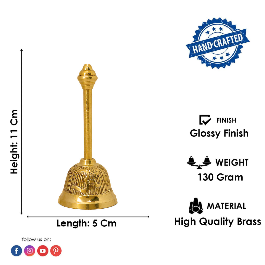 Om Swastik Brass Pooja Bell