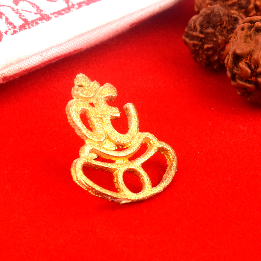 Om with Tripund Tilak Stamp Deity Ornament, featuring the sacred Om symbol paired with the traditional tripund (three lines), representing divine harmony, spiritual awakening, and protection in Hindu rituals. India’s Largest Pooja Accessories Brand – www.satvikstore.in