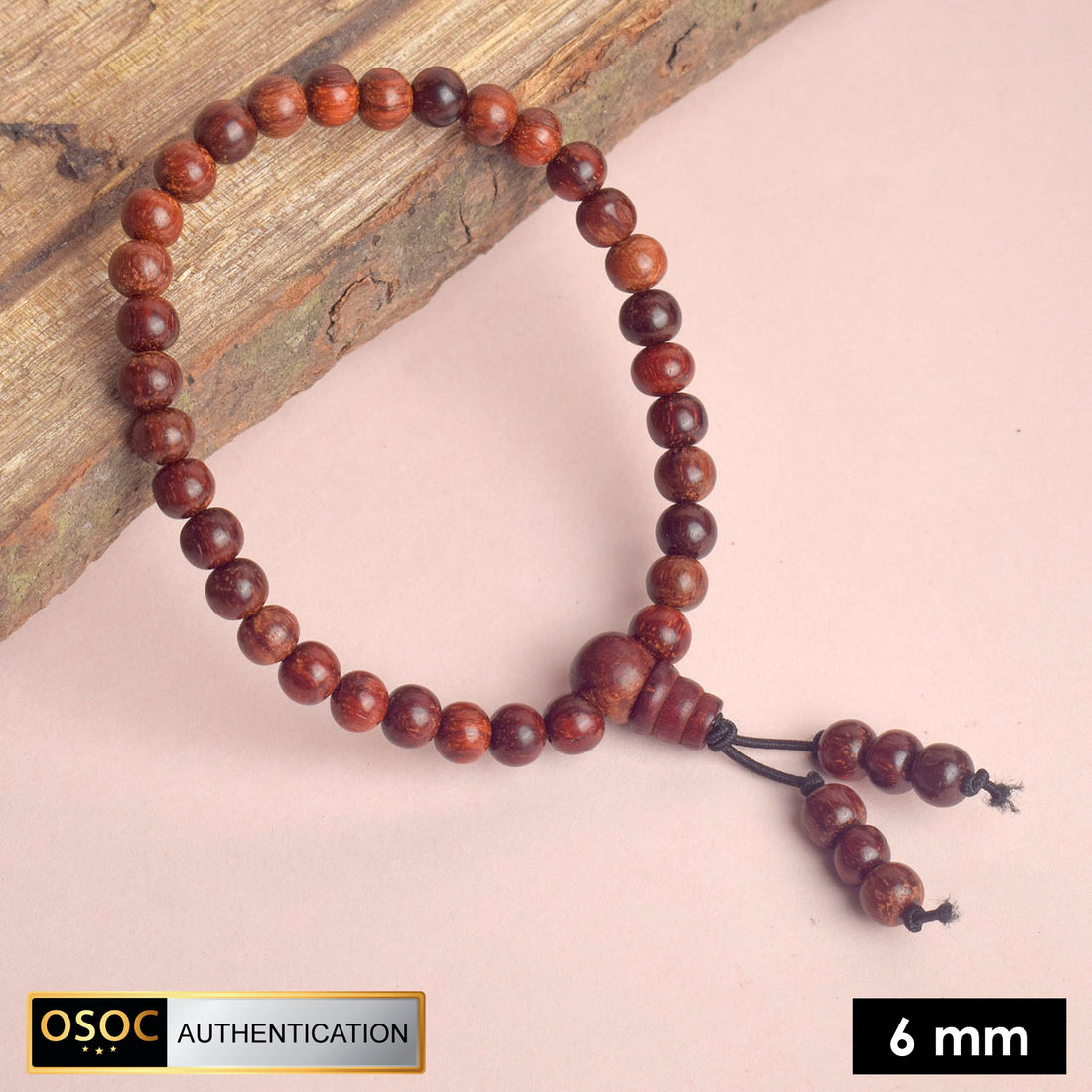 Original 6mm Red Chandan Bracelet Made from Pure Sandalwood Beads. India’s Largest Pooja Accessories Brand - www.satvikstore.in