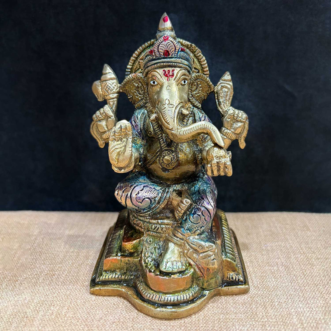 5.1 Inch Divine Ganesh Idol – Handcrafted Brass Statue Symbolizing Wisdom, Prosperity, and Auspicious Beginnings for Home and Temple Decor. No.1 Brass Idol Store www.satvikstore.in