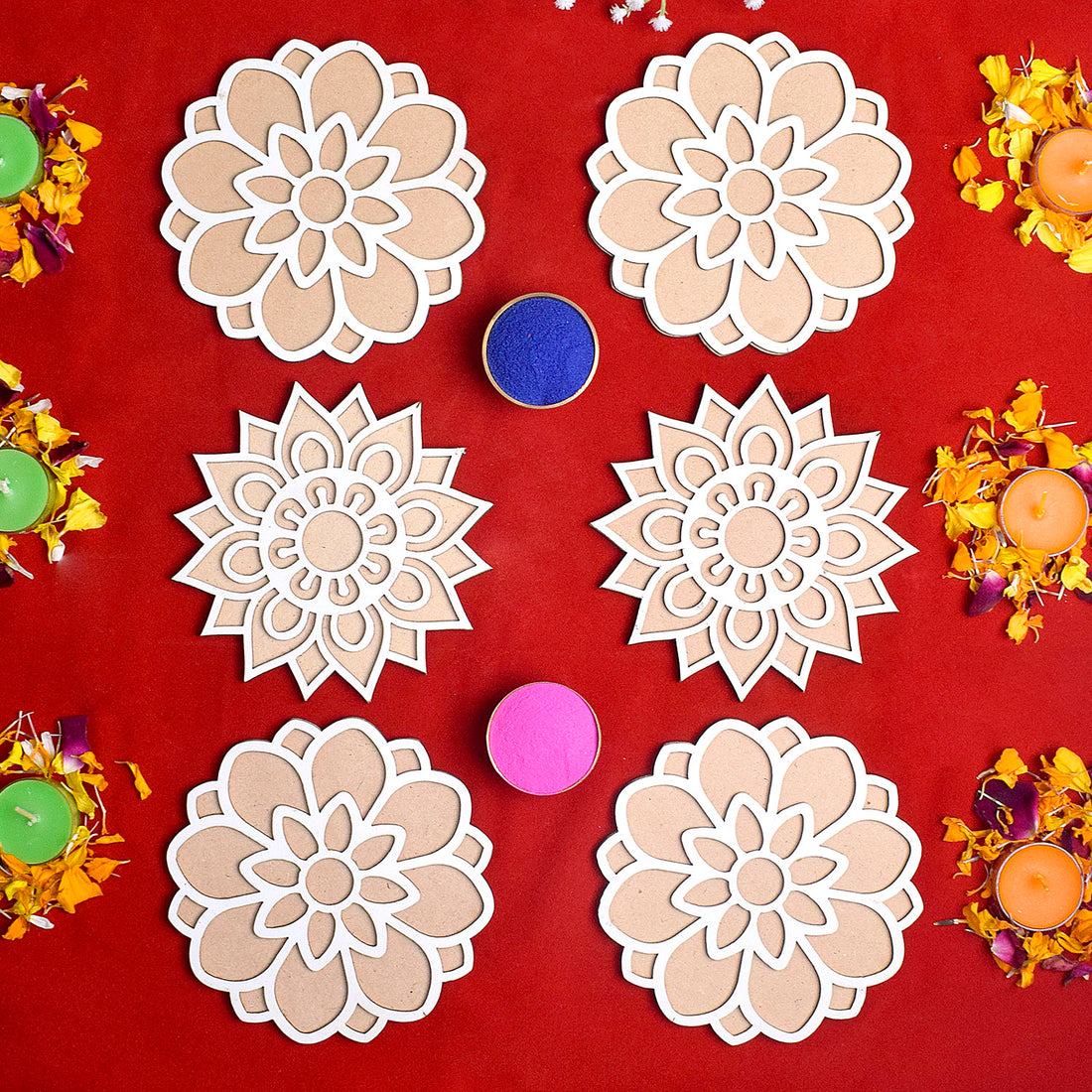 Rangoli Stencil Set of 6 | India’s Largest Pooja Accessories Brand – www.satvikstore.in