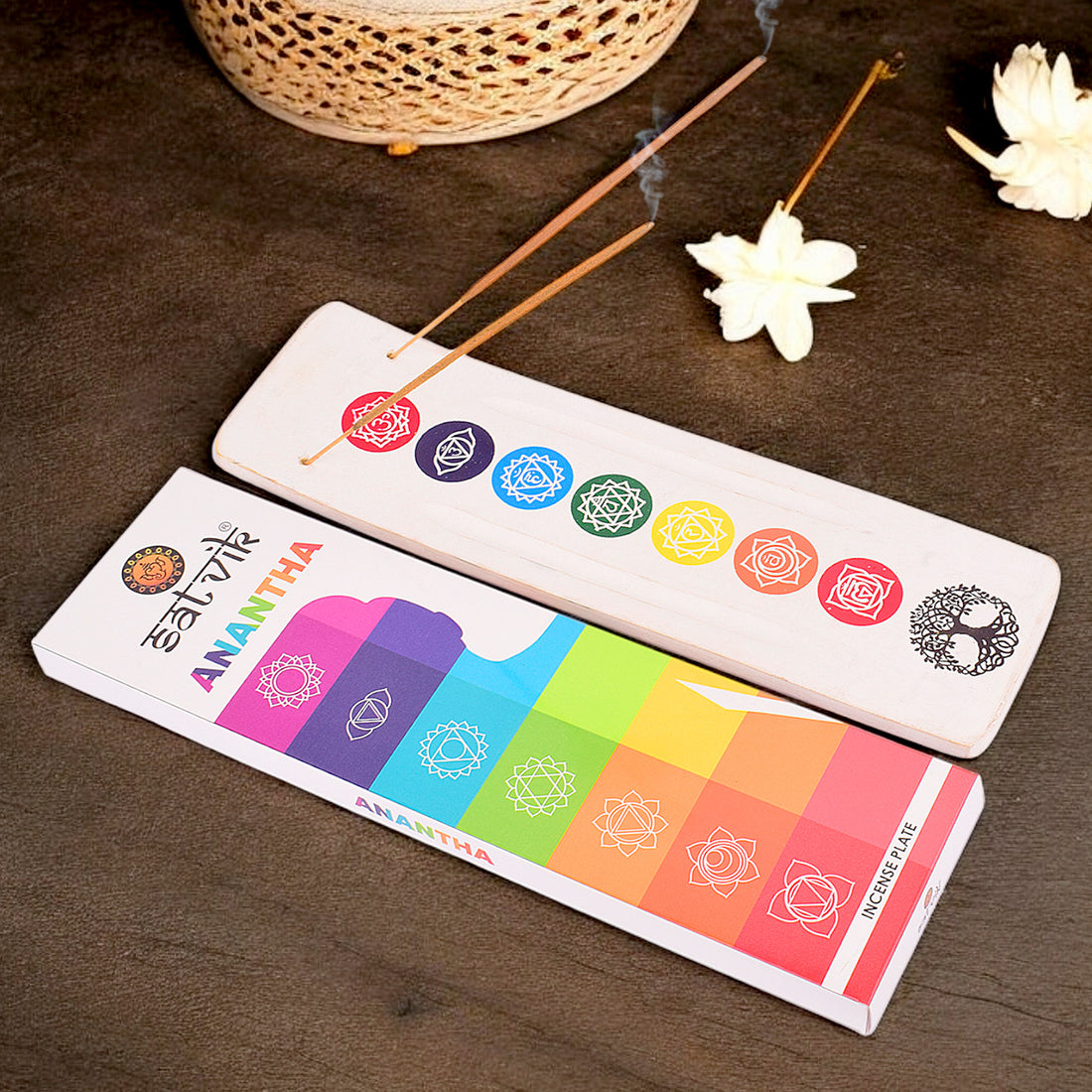 Handcrafted Seven Chakra incense burner, perfect for holding incense sticks and enhancing meditation and spiritual practices. India’s Largest Pooja Accessories Brand – www.satvikstore.in