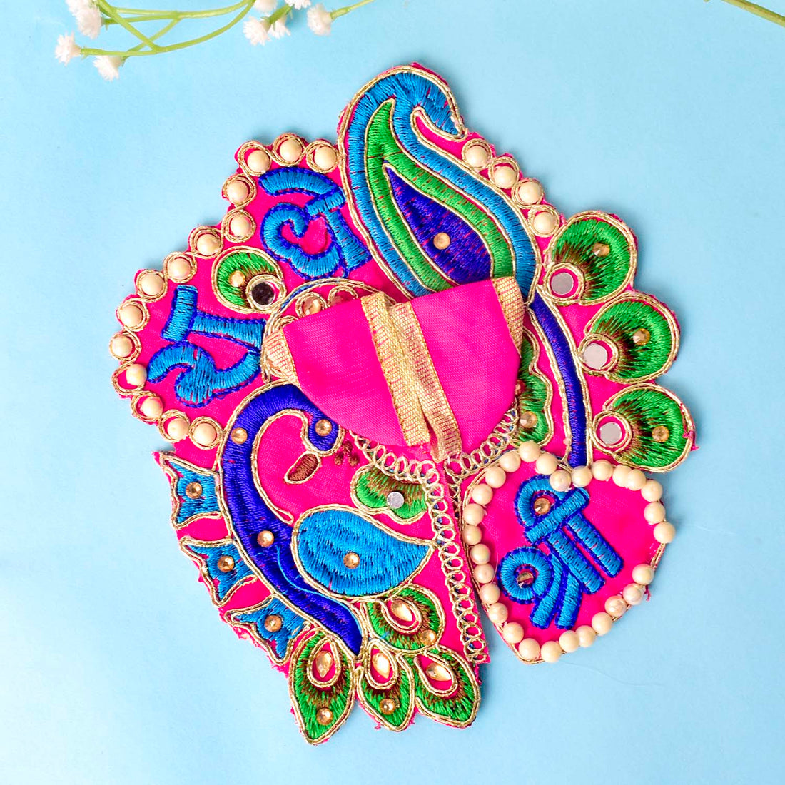 Shri Radhe Embroidered Peacock Dress for Laddu Gopal | India’s Largest Pooja Accessories Brand – www.satvikstore.in