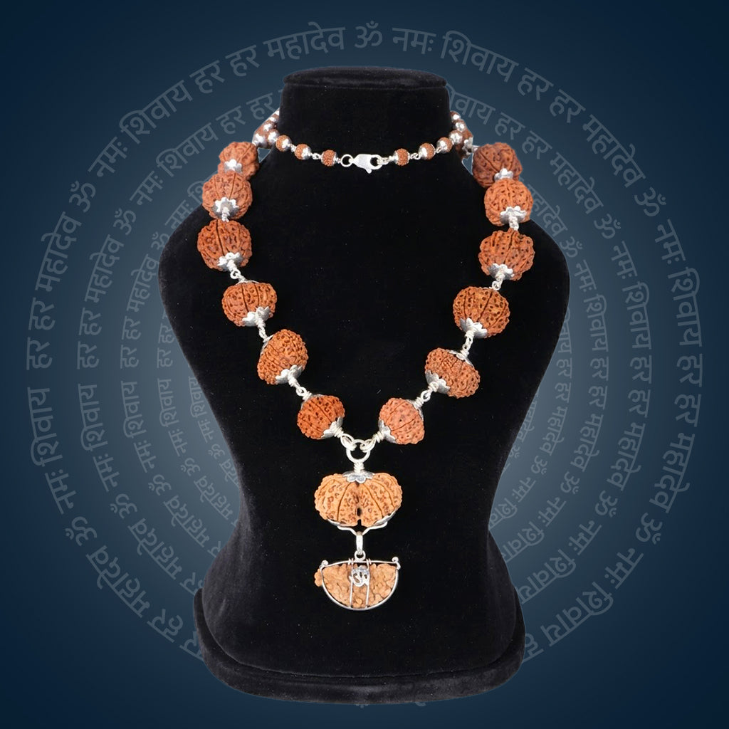 Siddha Mala with 1 Mukhi Half Moon Nepal collector grade full Rudraksha mala. India’s Premium Rudraksha Jap Mala Brand - www.satvikstore.in