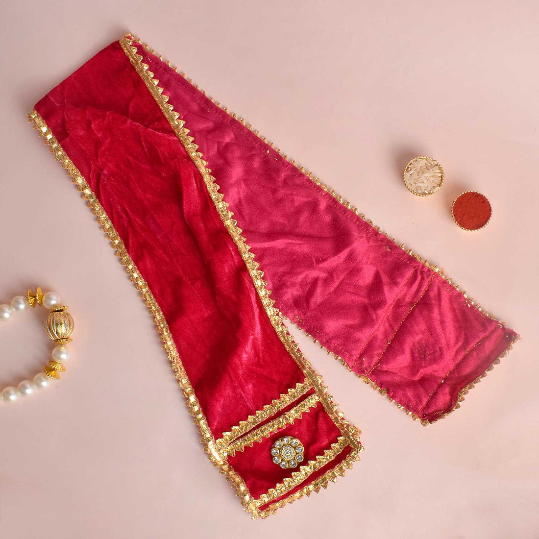 Traditional Pink Patka/Duppata/Angvastra| India’s Largest Pooja Accessories Brand – www.satvikstore.in