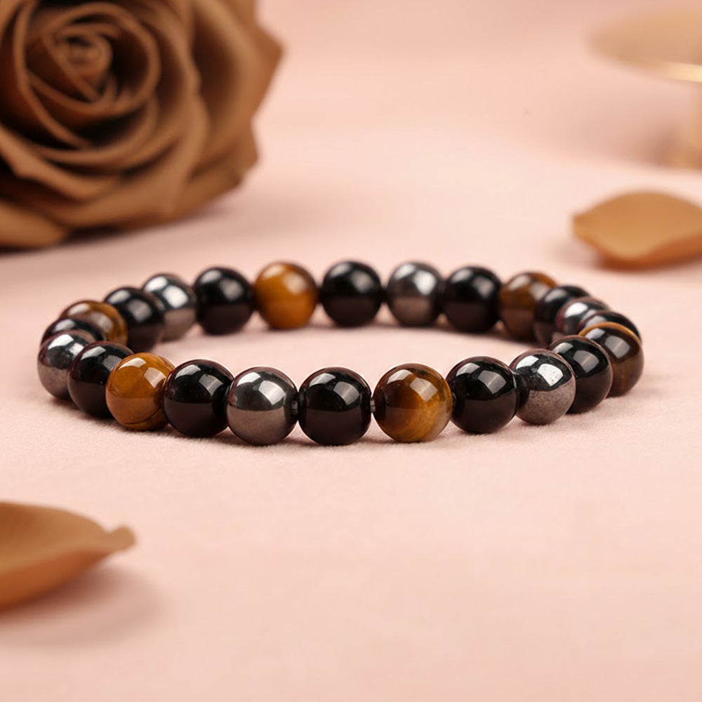 7 Horses Pyrite Frame & Triple Protection Bracelet Combo