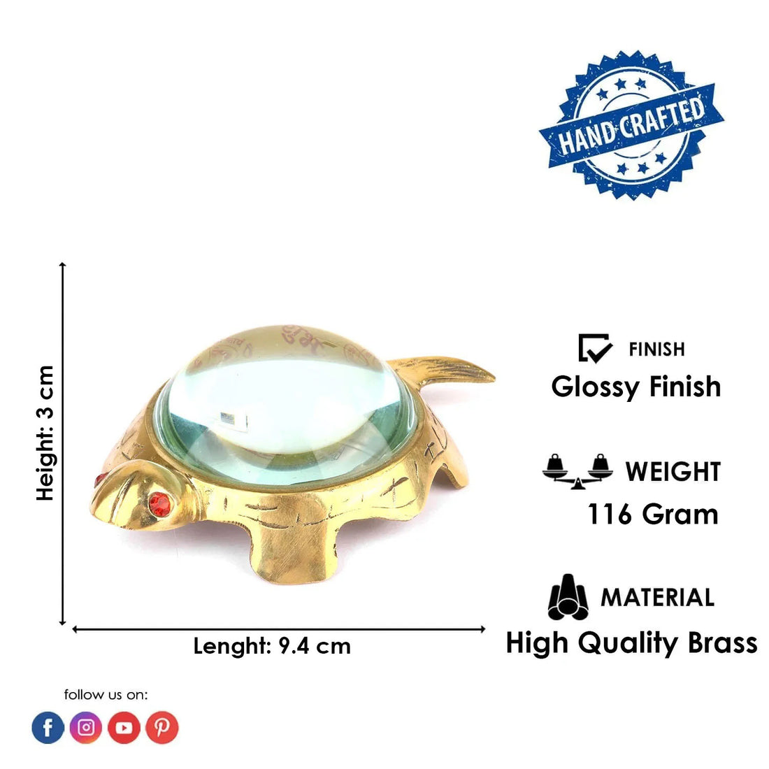 Feng Shui Turtle with Glass (Shubh Labh)