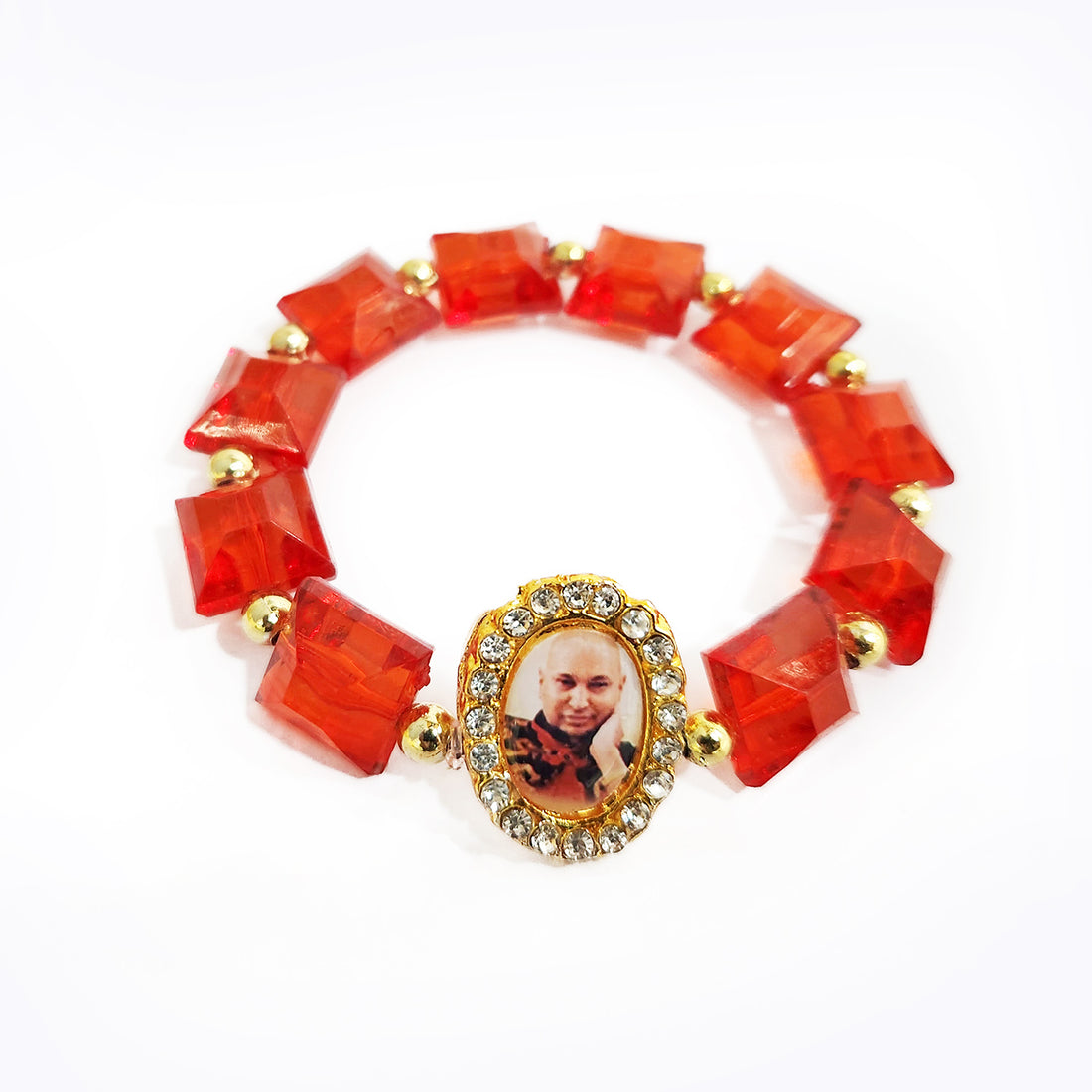 Red Beaded Guru Ji Maharaj Handmade Bracelets for Men and Women
