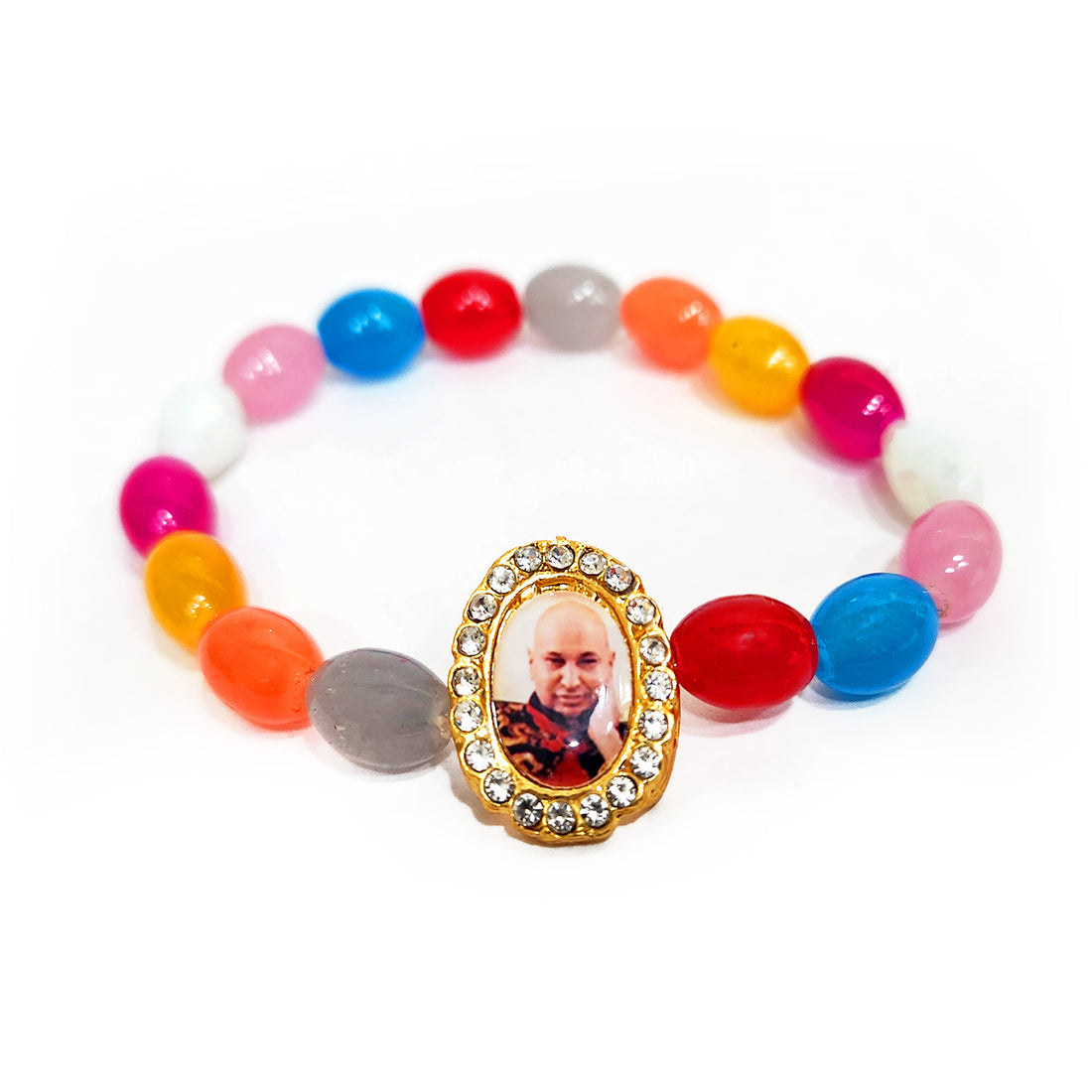 Multicolor Beads with Guruji Maharaj Swaroop Handmade Bracelets for Men and Women