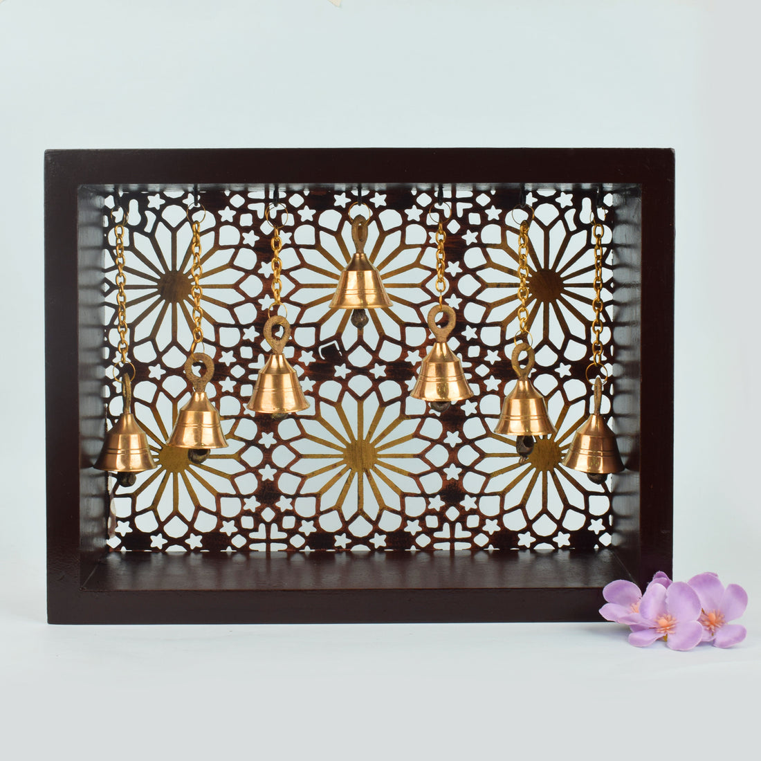 MDF Puja Mandir with Brass Bells
