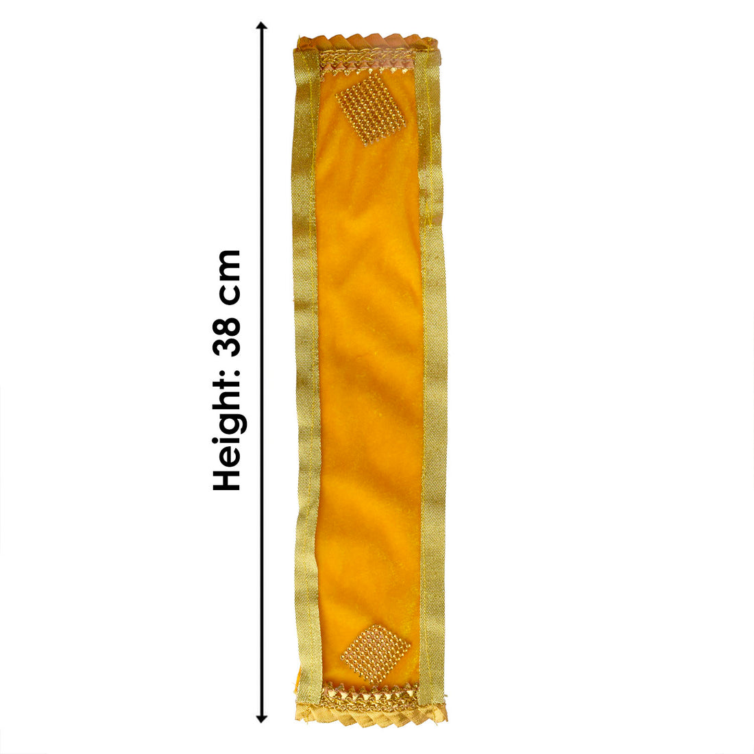 Decorative Yellow Velvet Ganpati Idol Patka - 15 Inch