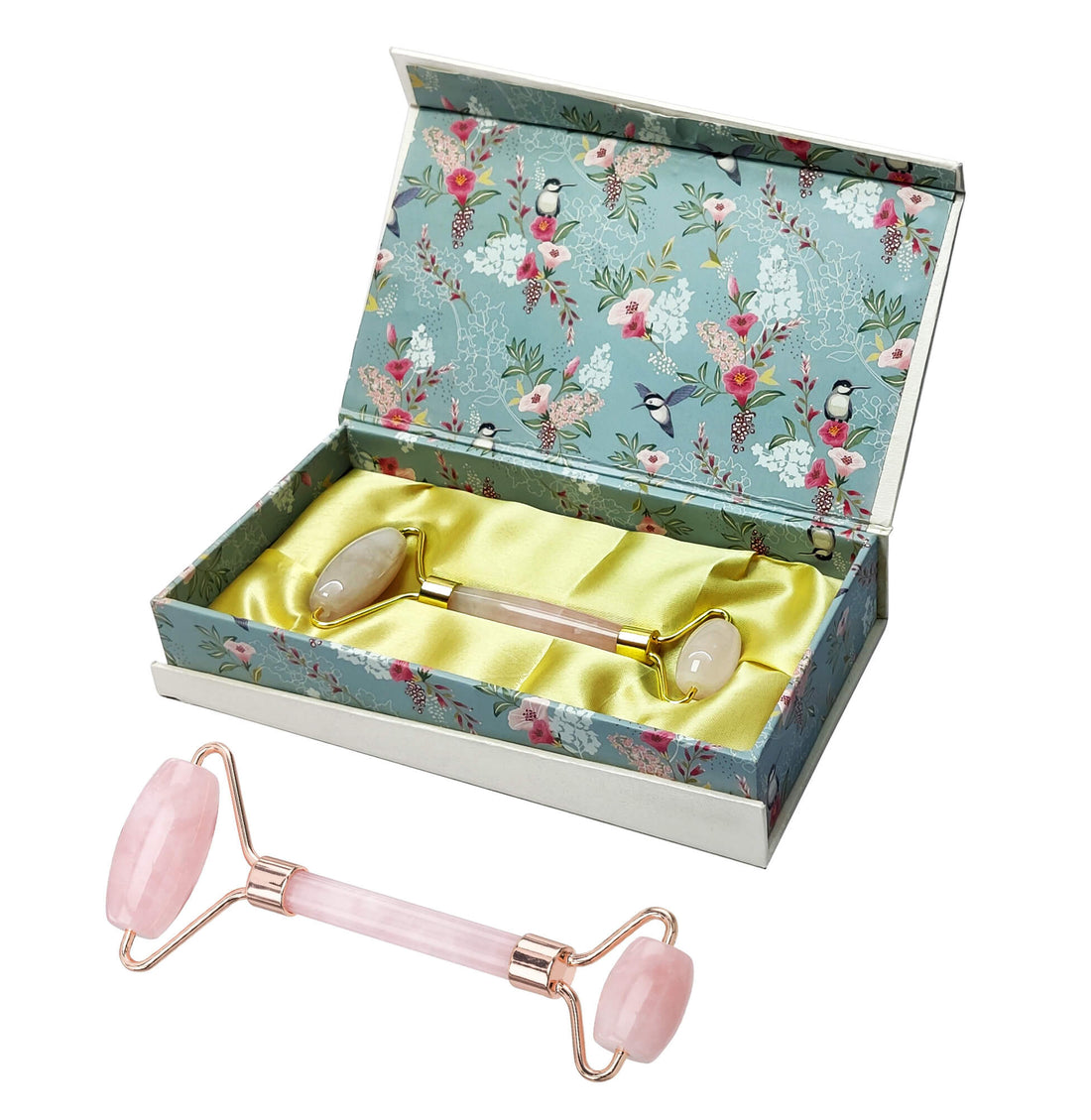 Premium Rose Quartz Face Roller with Box – Radiance & Skin Care