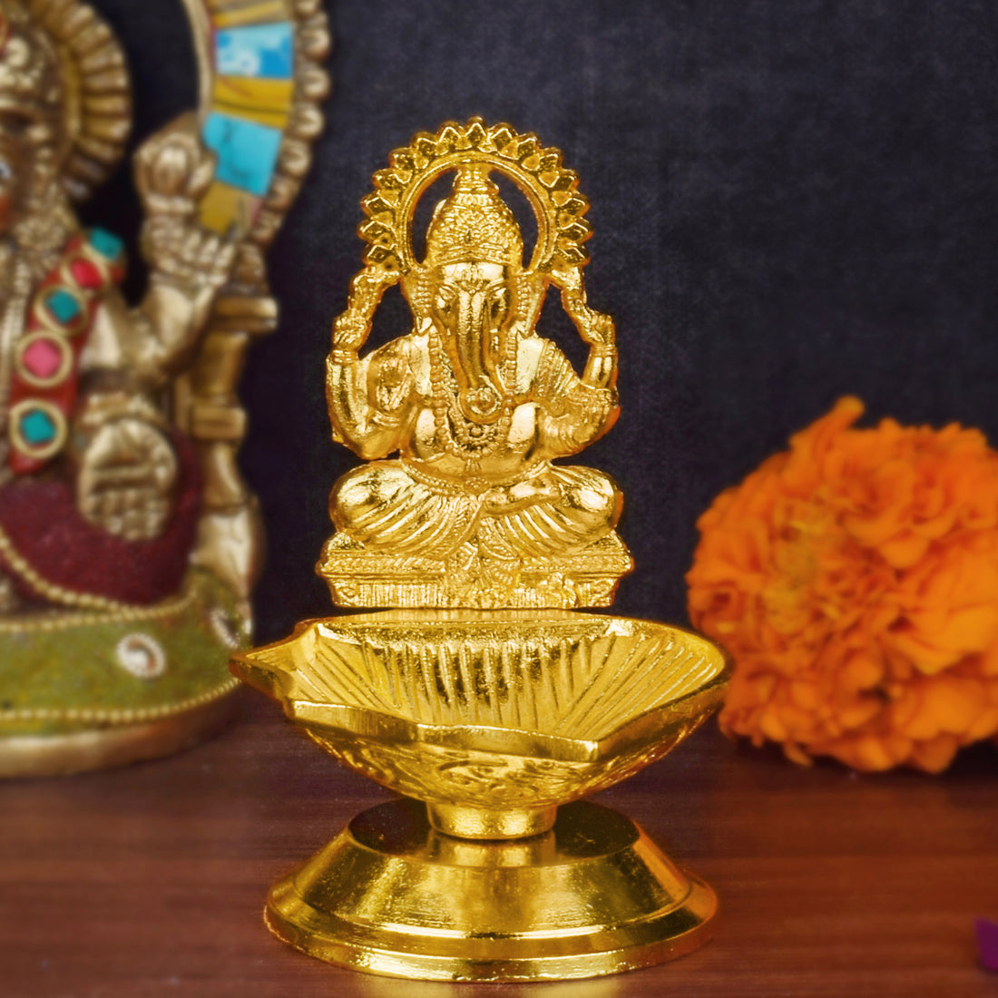 Ganesha Metal Diya | India’s Largest Pooja Accessories Brand – www.satvikstore.in
