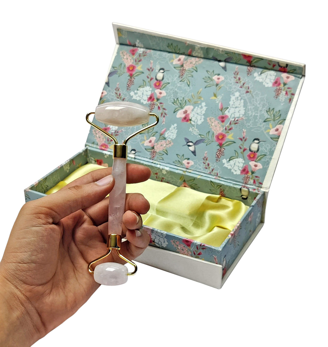 Premium Rose Quartz Face Roller with Box – Radiance & Skin Care