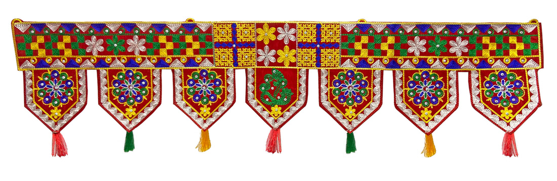 Handcrafted Valvet Embroided Deepawali Toran (Door Valance)
