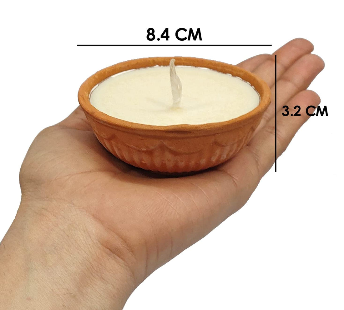 Satvik Pure Desi Ghee Akhand Jyot 6 to 8 Hours Burning Clay Diya Pack of 1
