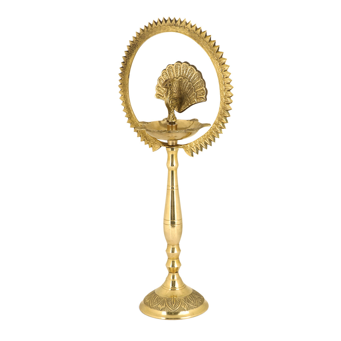 12 INCH Brass Mor Kiran Style Kerala Diya