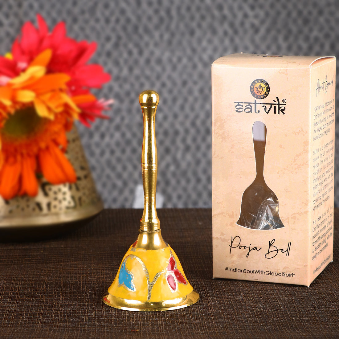 Stunning Floral Brass Pooja Bell/Ghanti