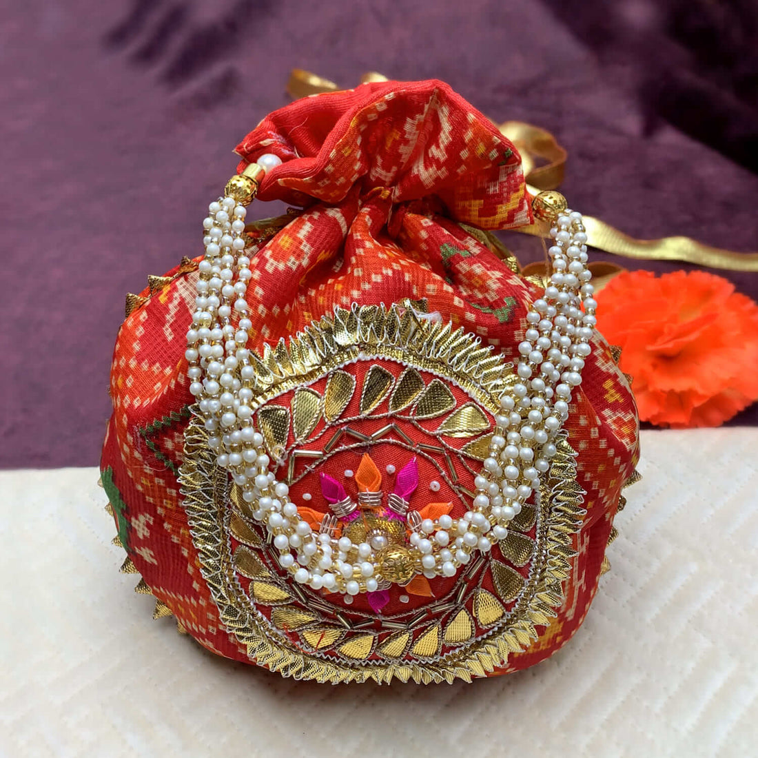 Beautiful Bandhani Potli Pouches