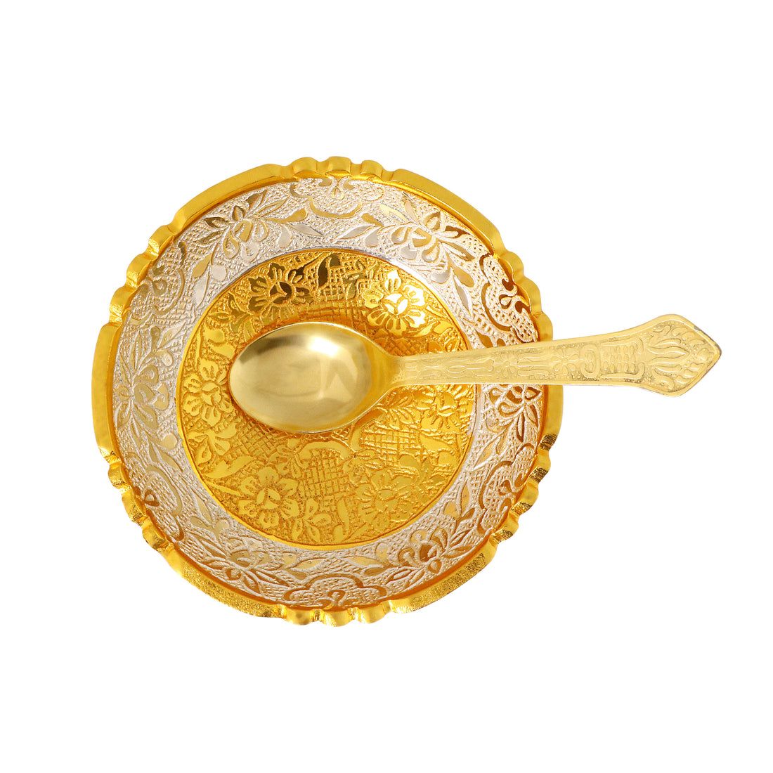 Decorative Embossed Golden Base Bowl