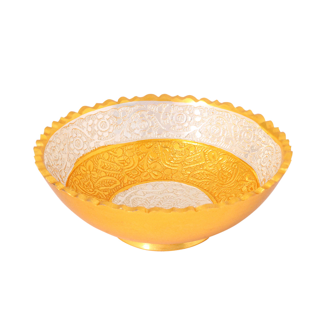 Decorative Embossed Silver Base Bowl