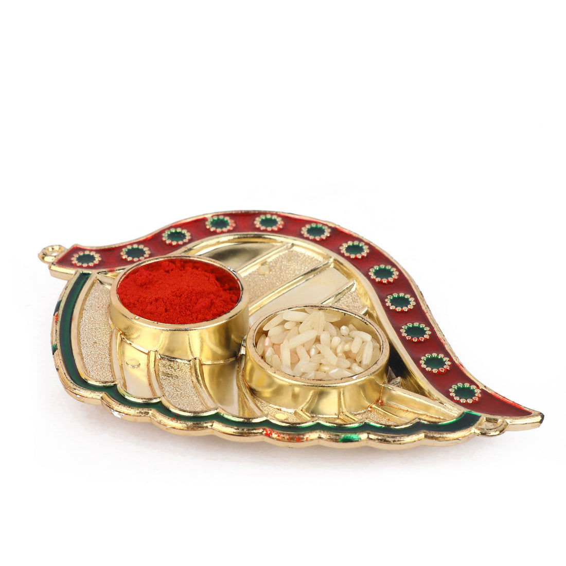 Beautiful Roli Akshat Leaf Platter