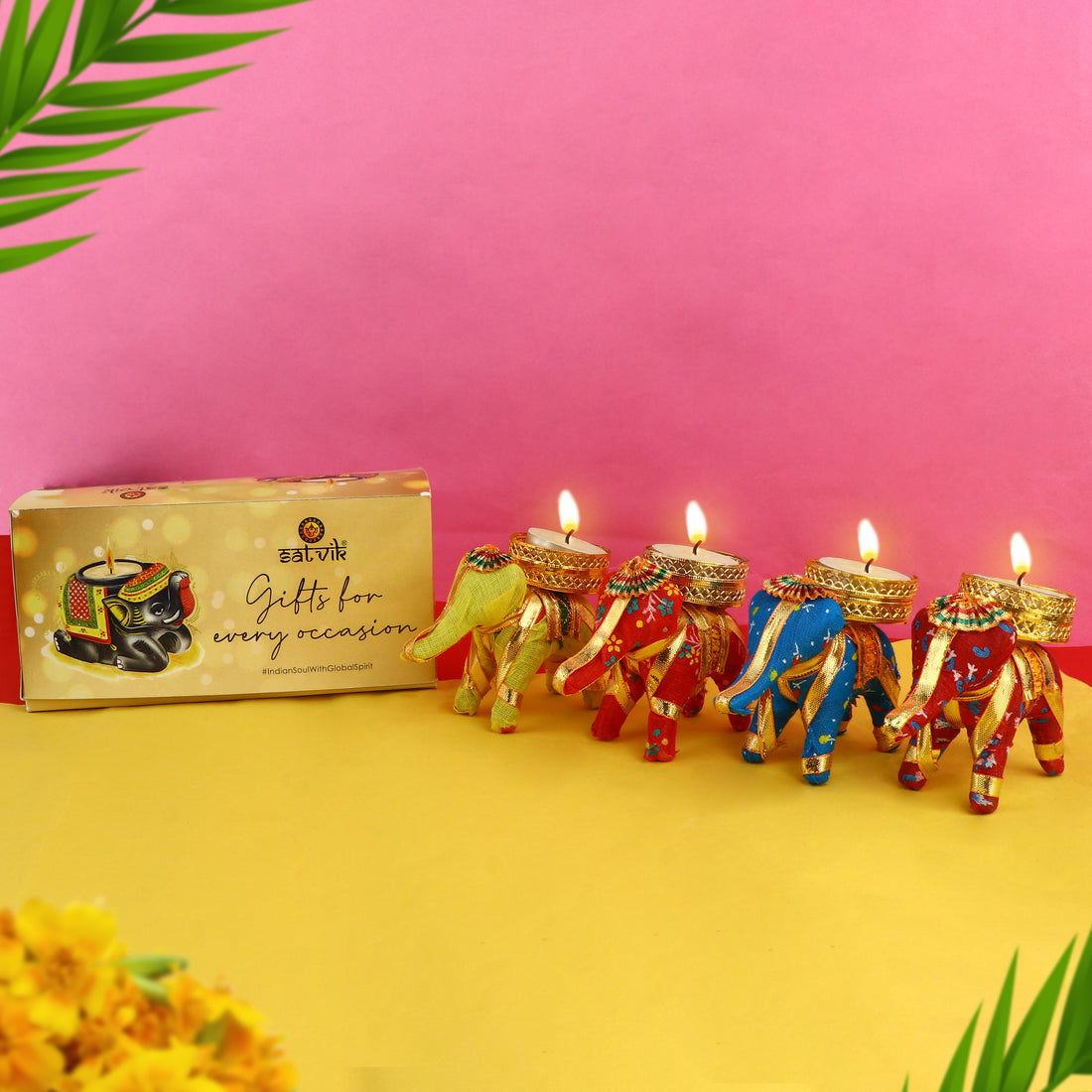 Eye-Catching Handcrafted Elephant Tea Light Holder