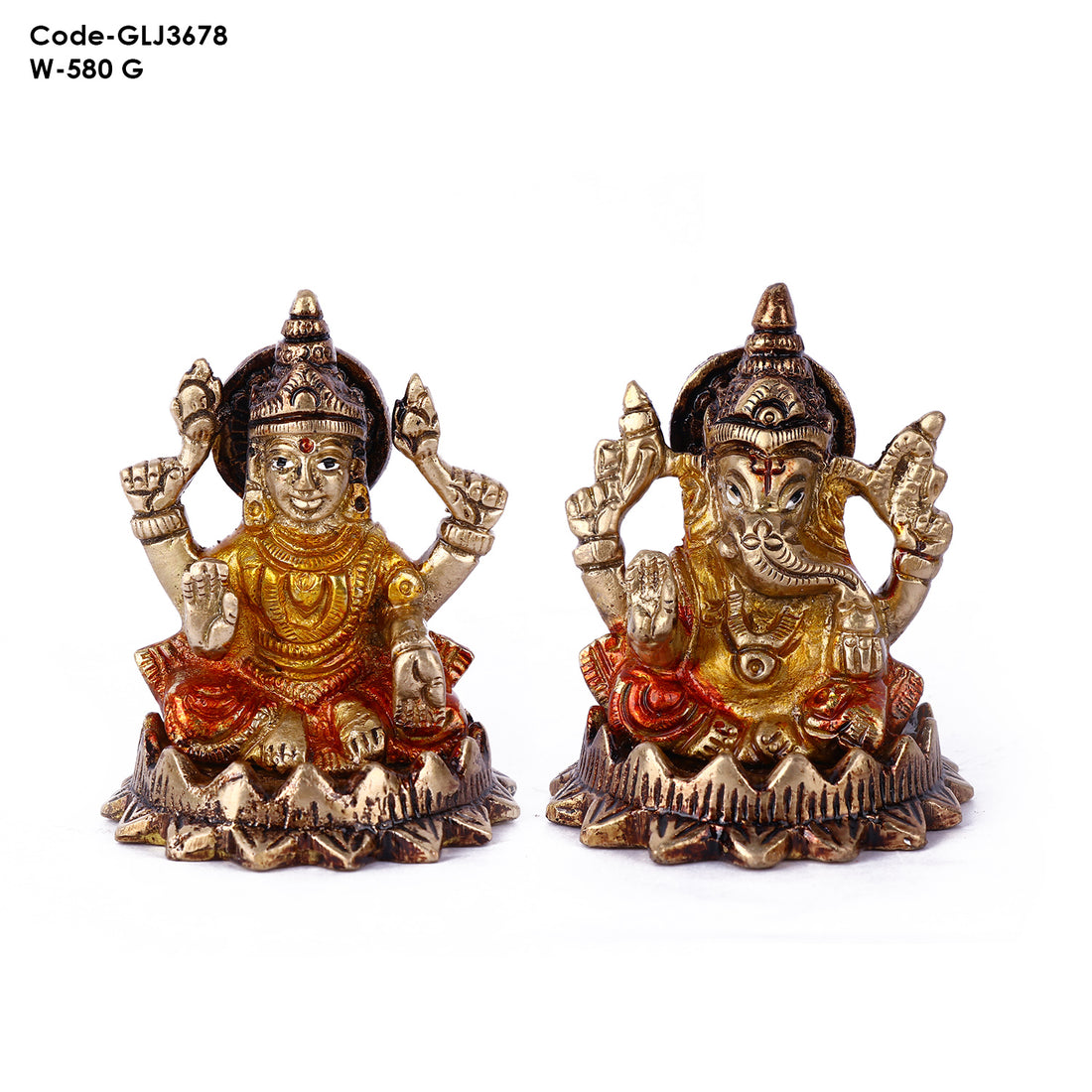 3 Inch Delightful Brass Laxmi Ganesh Idol
