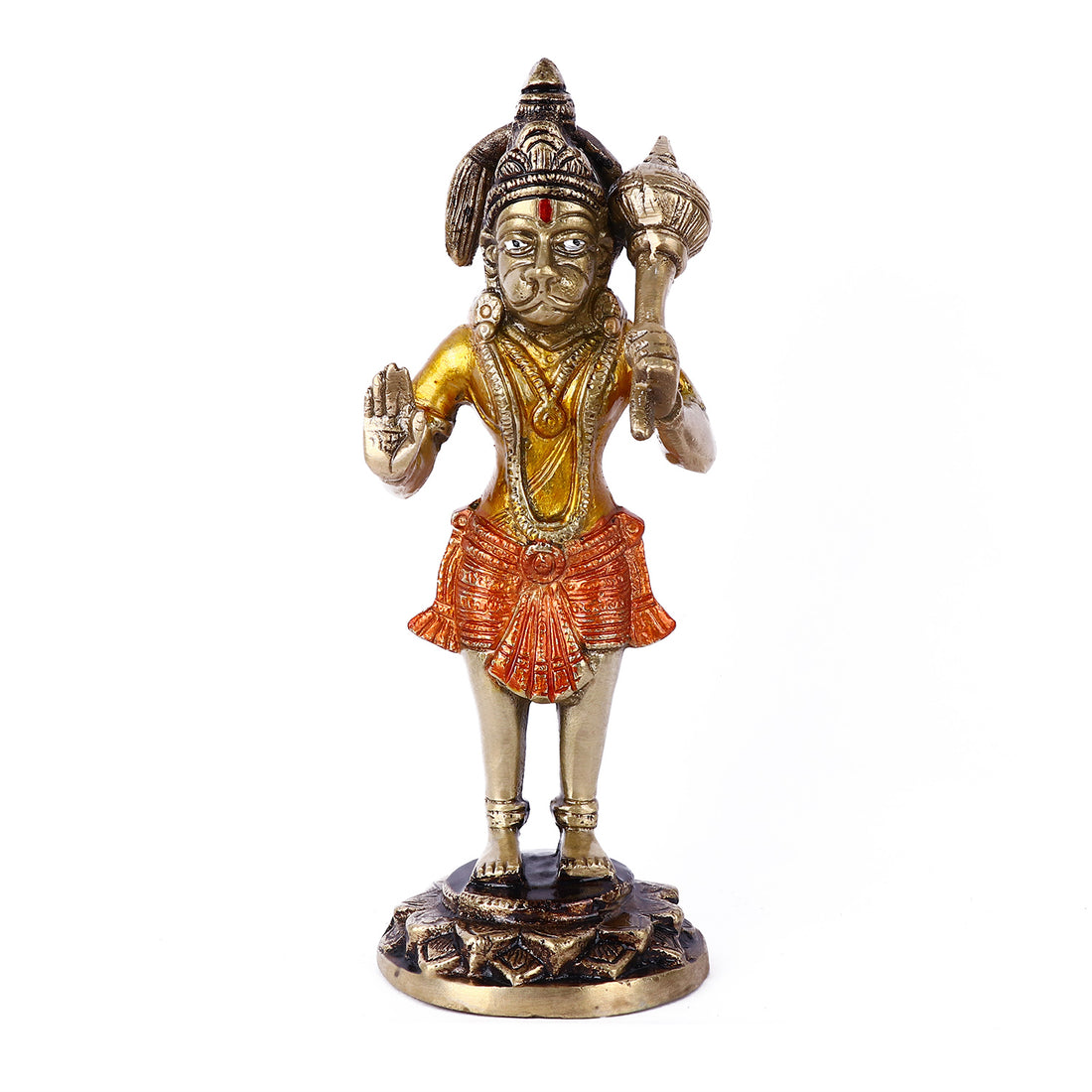 7.6 Inch Brass Standing Hanuman Ji Idol