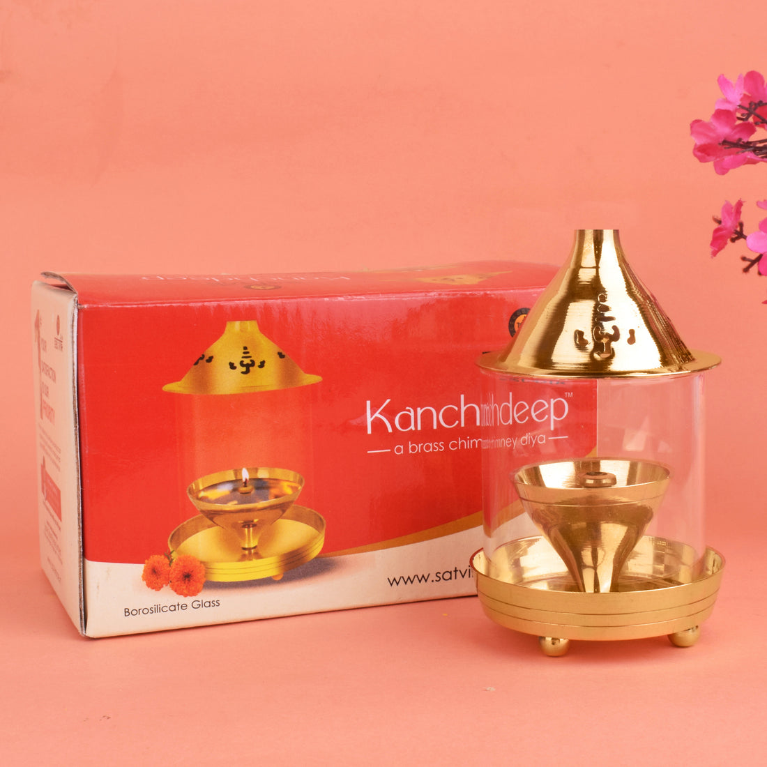 Pure Brass Kanchdeep Akhand Chimney Diya – A premium quality, handcrafted diya made from pure brass with a unique chimney design. India’s Largest Pooja Accessories Brand – www.satvikstore.in